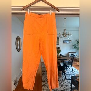 Bright Orange High-Waisted Pants